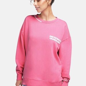 Wildfox "Emotionally Unavailable" Sweatshirt (Aurora Pink) Size M, oversized